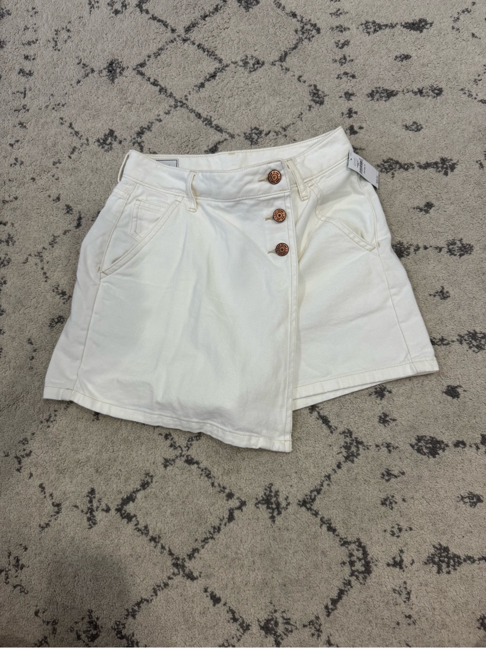 Gap Denim Jean Asymmetric Skort Short Button Front